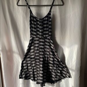 Black and White Striped Junior Ladies Dress